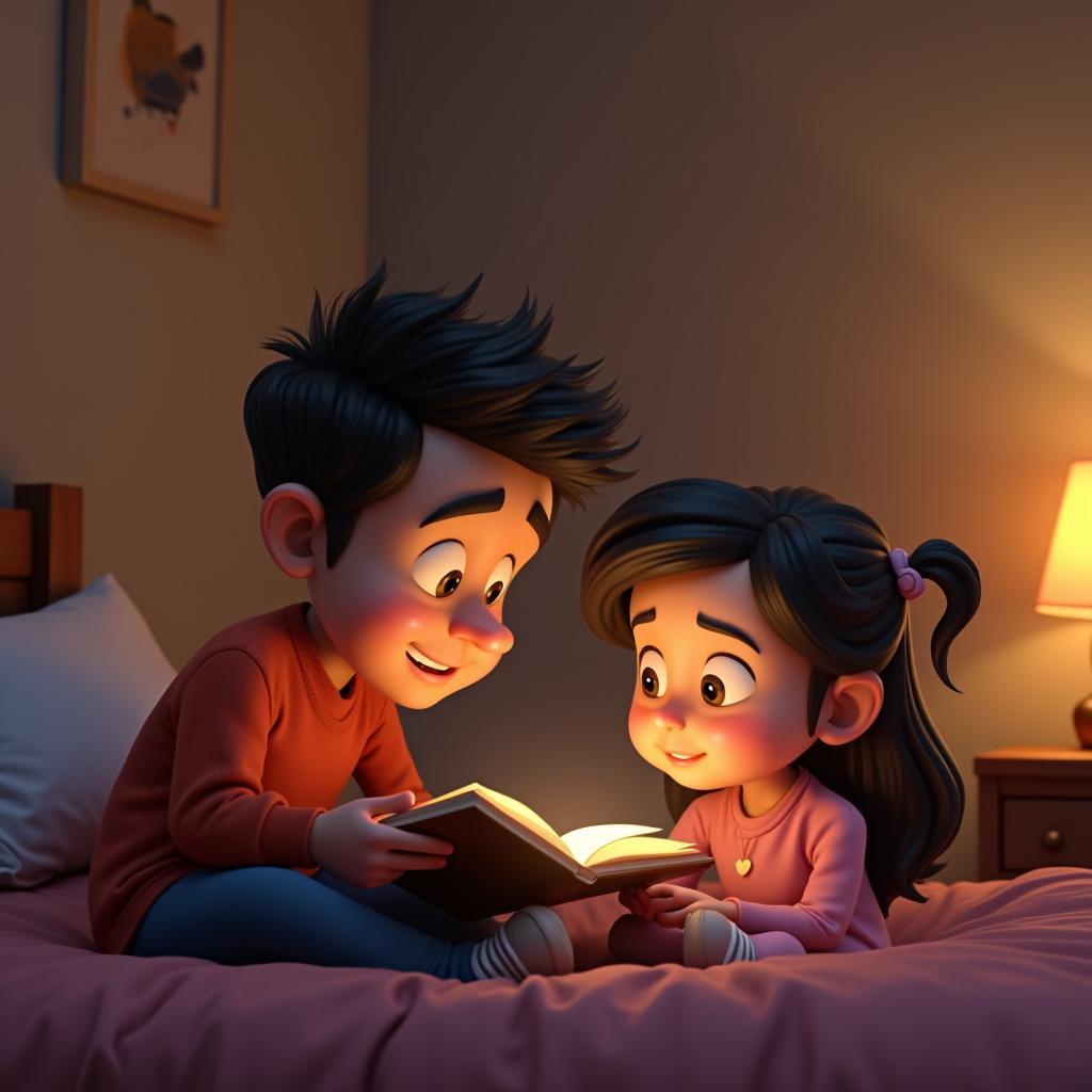 Pere qui lit une histoire